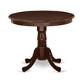 thumbnail image 4 of 3 Piece Dining Table Set - Wood Table with 2 Linen Fabric Chairs - Cream & Mahogany Finish, 4 of 5