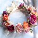 thumbnail image 2 of Diadema de flores ajustable YUANXCMXG corona floral tocado de Halo con cinta, 2 of 5