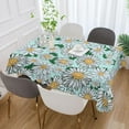 thumbnail image 6 of Daisy Leaf Fabric Square Tablecloth - Waterproof and Wrinkle-Resistant Table Cloth 54x54 Inch Table Cover for Indoor & Outdoor Dining House Decor, 6 of 7
