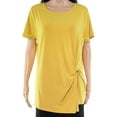 thumbnail image 4 of I.N.C Womens Twisted Pullover Blouse, Yellow, Plus Size, 0X, 4 of 8