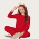 thumbnail image 5 of Conjuntos de blusas y camisas de cuello redondo y manga larga para niños y niñas, moda, lindos pantalones de color liso suaves de manga larga, traje para niña, top y pantalones, 5 of 5