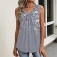 thumbnail image 5 of Womens Tank Tops V Neck Basic Solid Color Casual Flowy Summer Sleeveless #01Gray XL, 5 of 6