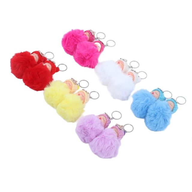 Sleeping Baby Pendant, Keychain Fluffy Fur Doll Comfortable Emulational For Handbag Purse NO.892-17