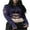 Purple, variant on Women's Distressed Crop Tops Gothic Long Sleeve Round Neck Striped Print Loose T-Shirts Halloween Costume