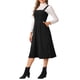 thumbnail image 4 of Vestido midi casual sin mangas de cuello cuadrado y ribete para mujer INSPIRE CHIC en color negro, 4 of 6