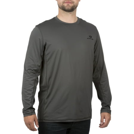 Mossy Oak Men s Charcoal Long Sleeve Performance Hunting Tee Shirt Up to 3XL