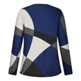 thumbnail image 5 of Homenesgenics Womens Tops under $5 Women's New Color Blocked Printed Long Sleeved T-shirt Round Neck Tops Blue XL, 5 of 7