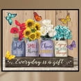 thumbnail image 3 of 11CT impreso completo bordado flor mariposa costura DIY algodón artesanía decoración, 3 of 9
