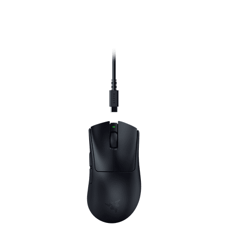 Razer - DeathAdder V3 HyperSpeed Ultra-Lightweight Wireless Optical Gaming Mouse with 100 Hour Battery - Black