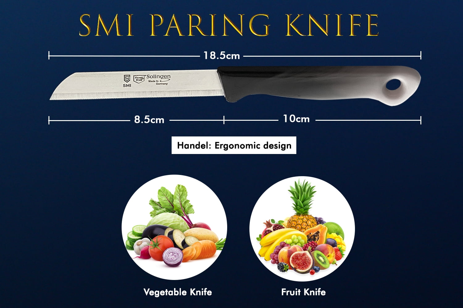 SMI 12 Pcs Paring Knife Set Serrated Solingen Germany Vegetable Knife Fruit Kitchen Knife Flexible Multicolor