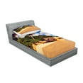 thumbnail image 2 of Ambesonne Tropical Fitted Sheet & Pillow Sham Set, Serenity Nature Green, Twin, Green Brown, 2 of 2
