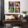 thumbnail image 6 of Spa Bathroom Decor Stone Wall Panels, Zen Wall Art for Yoga Meditation Calming and Relaxing, Bamboo Candle Phalaenopsis and Stone Pictures for Office Bedroom Living Room (12x12in, 4 Panels), 6 of 6