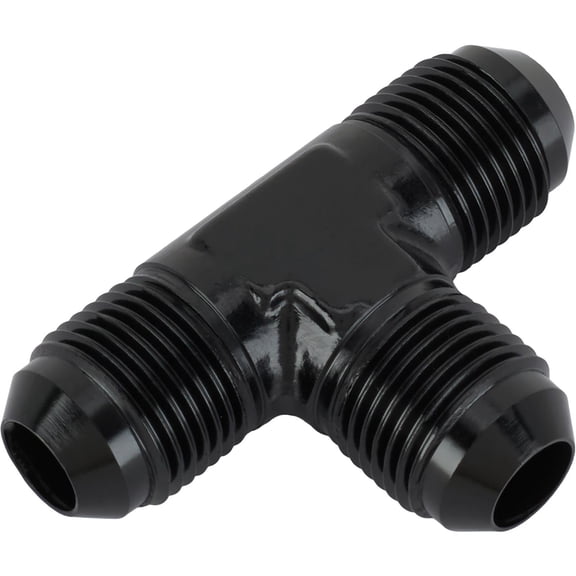 Aluminum Tee Flare Adapter Fitting, Black, -8 AN