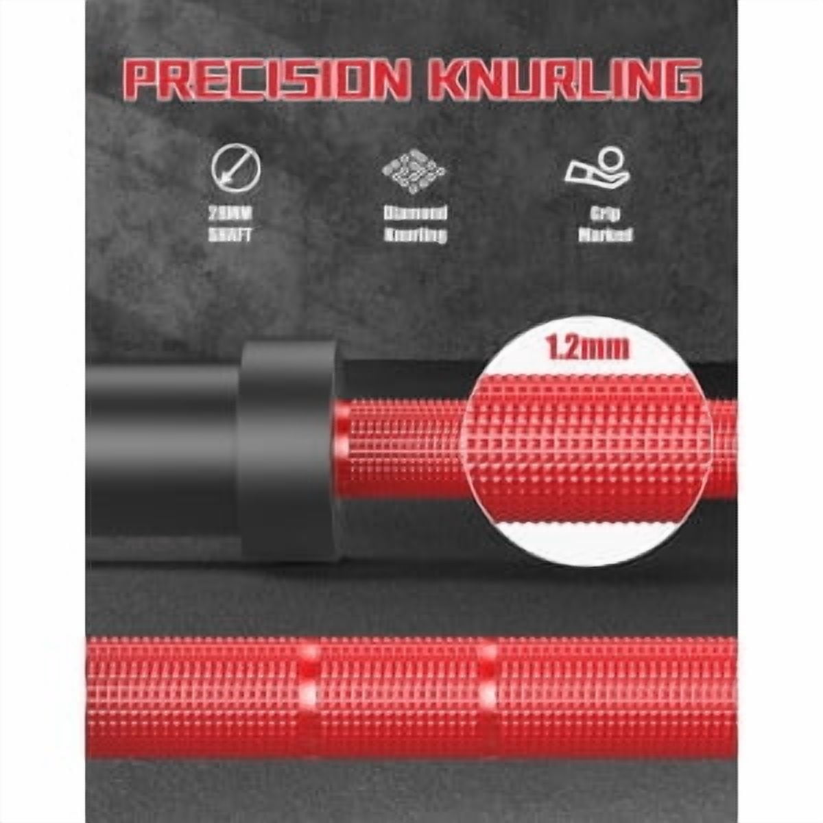 BouPower 7FT Barbell, Weight Bar For Weightlifting and Powerlifting, 45lb Straight Bar with Needle Bearings & Brass Bushings, 1500LBS Strength Training Bar Fit 2" Standard Weights Home Gym