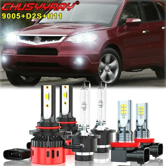 For Acura RDX 2014 2015 2016 2017 LED HID Headlight High Low Beam Fog Light Bulbs Kit 6000K White 6x