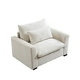 thumbnail image 5 of 51" Oversized Corduroy Deep Seat Single Sofa, Accent Chair,Deep Seat Couch with Waist Pillow for Living Room/Apartment/Office, Beige, 5 of 9