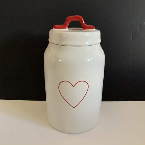 Rae Dunn HEART Canister - medium size - Ceramic - very rare!