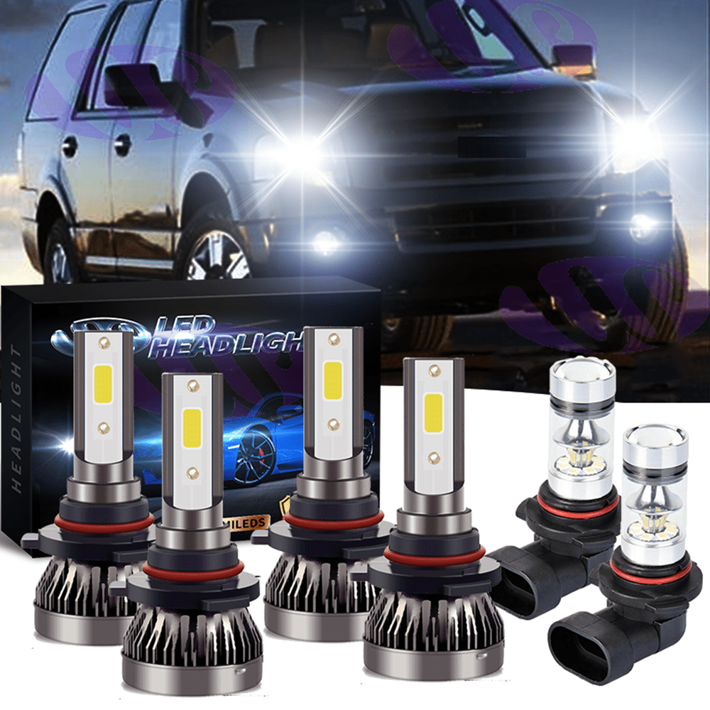 For Ford Expedition 2003-2006 Combo LED Headlight High/Low Fog Light Bulbs 6000K 