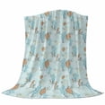 thumbnail image 6 of Coastal Blue Blanket Soft Cozy Warm Throw Blanket for Couch, Plush Fuzzy Flannel Fleece Blankets for Sofa, Ocean Coral Shell Starfish Retro Seahorse Bed Blankets Lightweight Gifts for Women, 30"x40", 6 of 9