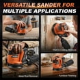 thumbnail image 7 of Cordless Random Orbital Sander 5 Inch Battery Powered Palm Sander  Sander with 3 Variable Speeds 8000–13000 RPM with Battery, Dust Collector for Woodworking, Furniture, 7 of 7