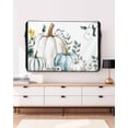thumbnail image 3 of Outdoor TV Cover 40 to 43 Inch Weatherproof, Fall Thanksgiving Waterproof TV Screen Protector for Outside Decor with Zipper and Pocket 40"L x 25"H , Teal Blue White Pumpkins Leaf Flower White, 3 of 7