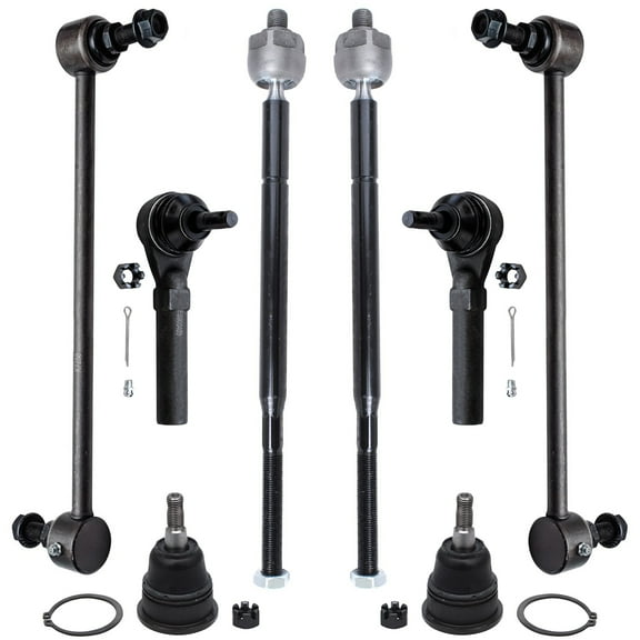 Detroit Axle - Front 8pc Suspension Kit for 2008-2016 Chrysler Town & Country, 2008-2018 Dodge Grand Caravan, 2009-2010 VW Routan, 4 Tie Rods 2 Lower Ball Joints 2 Sway Bar Links Replacement
