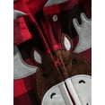 thumbnail image 6 of Gureui Newborn Baby Boy Girl Christmas Footed Romper Plaid Deer One Piece Jumpsuit Sleepwear Pajamas, 6 of 7