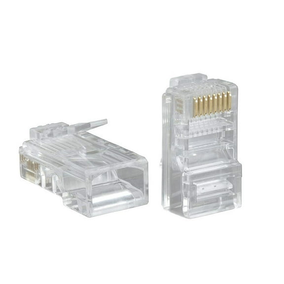Cmple - Cat5e Connectors RJ45 Modular Pugs Crimp for Solid and Standard Network Ethernet Cable 8P8C Lan - 100 Pack
