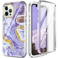 thumbnail image 2 of TECH CIRCLE Phone Case for Apple iPhone 12 Pro & iPhone 12 (6.1 Inch) Cell Phone - [Built-in Screen Protector] Lightweight Protective Durable Nice Cover Case,  Purple Marble, 2 of 6