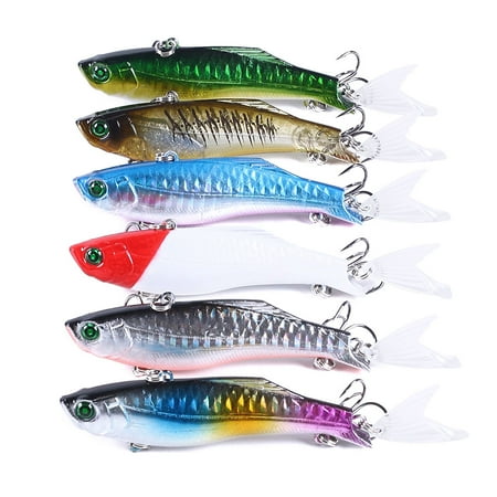 HENGJIA Fishing lures for Bass 6PCS Deep Diving Lipless Crankbaits for Bass Hard Baits Sinking Fishing Jigs for Freshwater and Saltwater Bass Trout Walleye