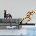 thumbnail image 2 of Estatua de perro de resina,Estatua de perro de resina con forma de animal,Estatua del corredor,Estatua de corredor Escultura de arte abstracto Figura,Estatua de personaje para centro de mesa, 2 of 8
