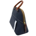 thumbnail image 2 of Dooney & Bourke MD Carter R1564 Blue Leather Tan Women's Shopper Satchel, 2 of 8
