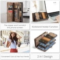thumbnail image 6 of CaseMe Leather Case for Samsung Galaxy A17,2 in 1 Detachable Wallet Case with 8-Card Holder Zipper Bills Slot,Magnetic Shockproof Flip Leather Cover Zipper Pocket Phone Cases,Brown,For Galaxy A17, 6 of 7