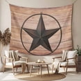 thumbnail image 2 of Western Star Retro Tapestry for Bedroom Wall Hanging Tapestry, Country Farmhouse Brown Wooden Grain Ceiling Backdrop Tapestries Poster Blanket Wall Decor for Teens Room Living Room Dorm 59" x 79", 2 of 8