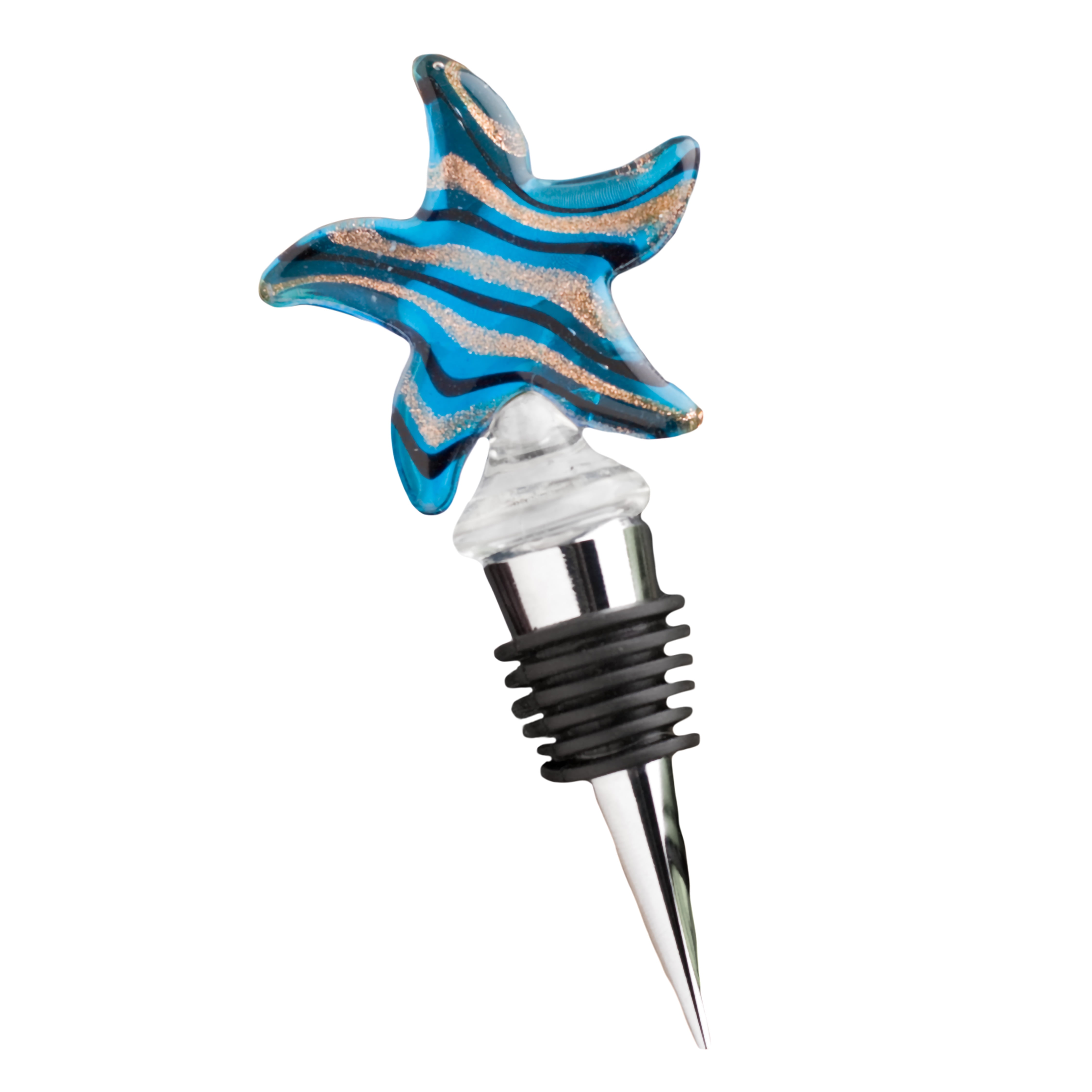 Murano Glass Collection Starfish Design Wine Bottle Stoppers set of 1