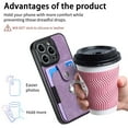 thumbnail image 6 of ELEHOLD Wallet Case for iPhone 14,with Card Holder 360° Rotation Ring Holder Stand Function Shockproof Anti-Scratch Protective Luxury Leather Purse Case,purple, 6 of 8