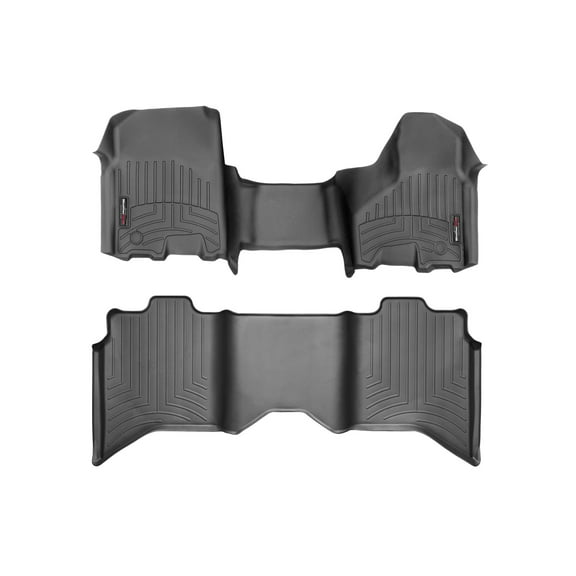 WeatherTech Custom Fit FloorLiners compatible with Ram Truck 1500, Ram Truck 1500 Classic, Ram 1500, Ram 2500/3500 - 1st Row Over-The-Hump & 2nd Row, Black