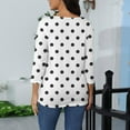 thumbnail image 5 of Summer Tops for Women Women's Stand Collar 3/4 Sleeve Printed Top T-shirt, 5 of 6