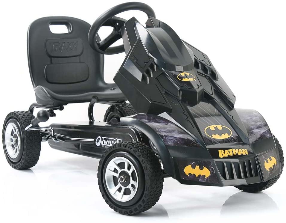 Hauck Batmobile Pedal Go Kart, Superhero Ride-On Batman Vehicle, Kids 4 and Older, Peddle & Patrol the Streets of Gotham just like Batman, Race-Styled Pedals & Rubber Wheels, Black