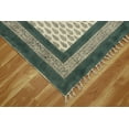 thumbnail image 5 of Casavani Handblock Printed Green Cotton Carpets Square Bedroom Dining Room Kitchen Area Rugs 9x9 feet, 5 of 6