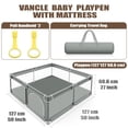 thumbnail image 2 of Parque infantil de 127 cm x 127 cm para bebés y niños pequeños, corralito de seguridad para niños, cerca para bebés, centro de actividades para interiores y exteriores, Gris, 2 of 6