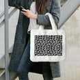 thumbnail image 7 of Yiaed Black Leopard Print Fluffy Shoulder Bag Plush Bags Women Ladies Tote Bag Fluffy White Furry Purse Handbag for Autumn and Winter, 7 of 7