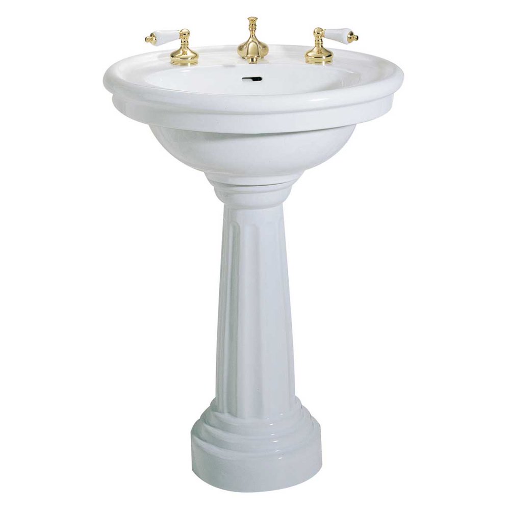 Bathroom Pedestal Sink White China Widespread Fixture