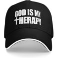 thumbnail image 2 of God is My Therapy Hat Classic Low Profile Baseball Cap Adjustable Golf Dad Hats, 2 of 8