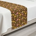 thumbnail image 2 of Autumn Bed Runner, Colorful Seasonal Elements Leaves Fall down Oak Acorn Maple Leaf Print, Decorative Accent Bedding Scarf for Hotels Homes and Guestrooms, Twin, Umber and Pale Orange, by Ambesonne, 2 of 2