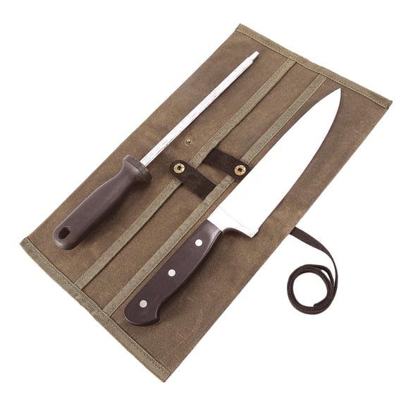 RUIFUU Chef Knife Sheath Waxed Canvas Single Chef Knife Case Bag Roll for Travel Sheaths for Chefs Kitchen Knives Tool Organizer Pouch Culinary Accessories Cooking Tools Roll Gifts for Men