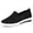 Black, variant on Deago Women's Slip on Loafer Shoes Breathable Mesh Casual Flat Shoes Low-Top Round Toe Knit Walking Sneakers