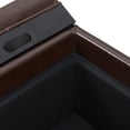 thumbnail image 6 of Cameron Square Bicast Leather Storage Ottoman with tray, Brown, 6 of 8