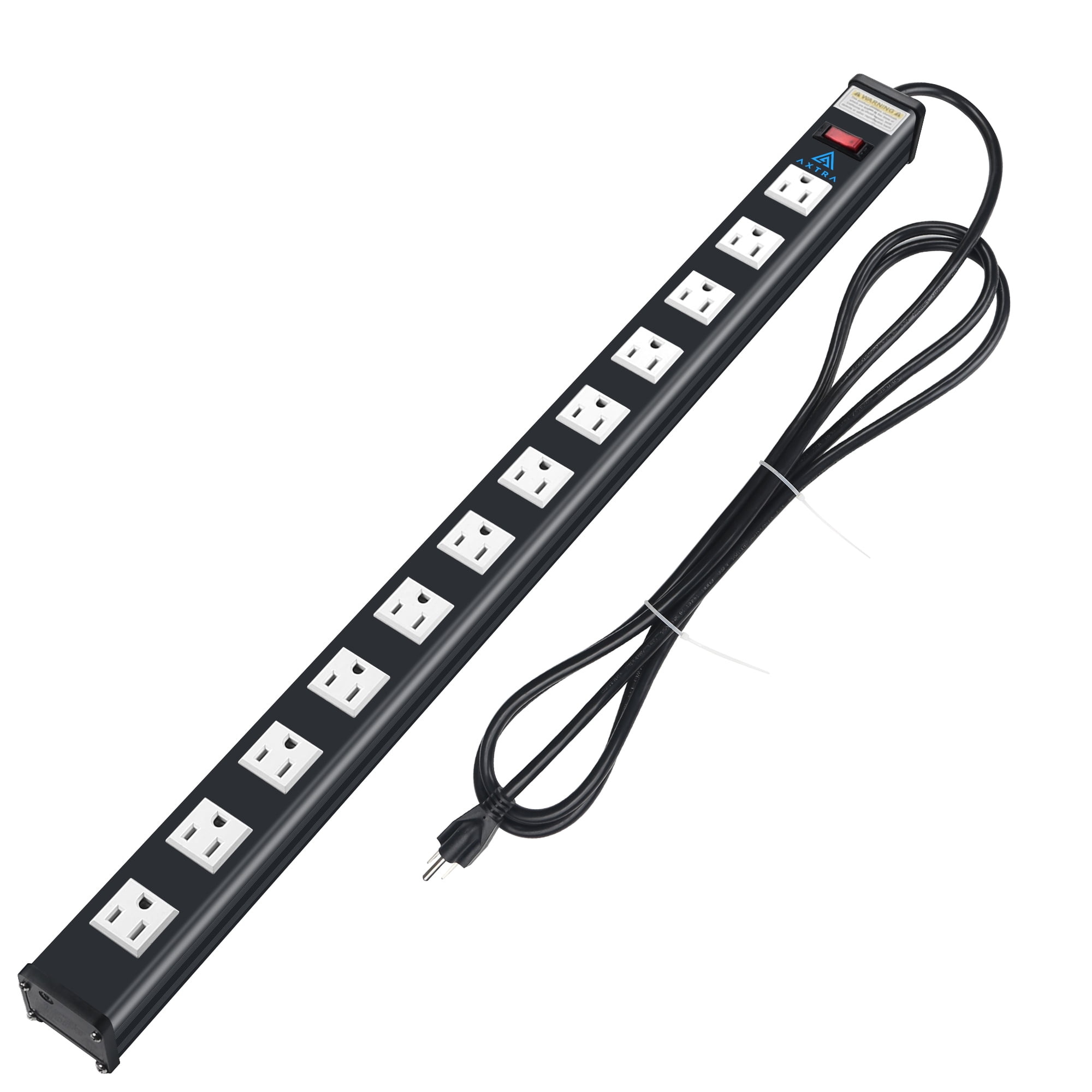 AXTRA 12-Outlet Surge Protector Power Strip, 9-Foot Heavy-Duty Cord, 450 Joules, 15-Amp Circuit Breaker for Home, Office, School, Garage, Workshop, ...