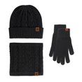 thumbnail image 1 of Gorro de invierno, gorro, bufanda, guantes con pantalla táctil, conjunto para hombres y mujeres, negro, 1 of 5